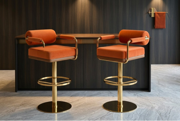 Oranger Barstuhl de acero inoxidable-Asiento individual elegante Moderno mueble de salón