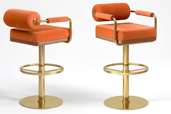 Oranger Barstuhl de acero inoxidable-Asiento individual elegante Moderno mueble de salón