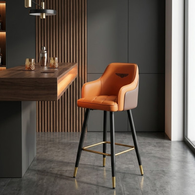Diseñador Naranja Taburete de Bar Asiento Lounge 1 Plaza Asiento Individual Moderno Nuevo
