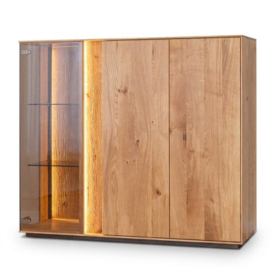 Vitrina marrón claro Aparador de comedor de diseñador Armarios de madera Armario con LED