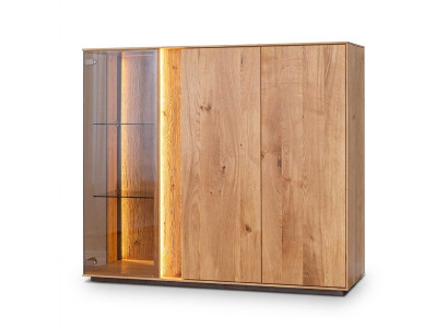 Vitrina marrón claro Aparador de comedor de diseñador Armarios de madera Armario con LED