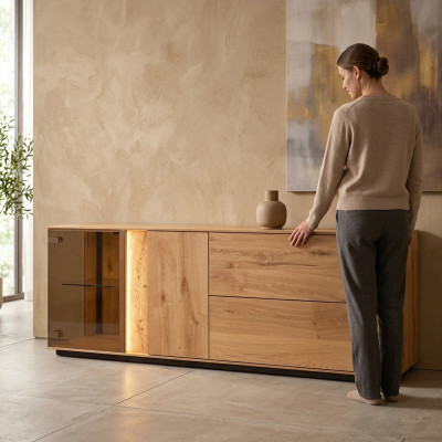 Mueble de sala de estar de pie de TV de madera Aparador RTV Bajo gabinete de TV Muebles Nuevos