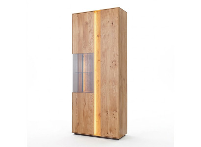 Sala de estar Vitrina de madera marrón Vitrina LED de madera Armario Vitrina de vidrio Nuevo