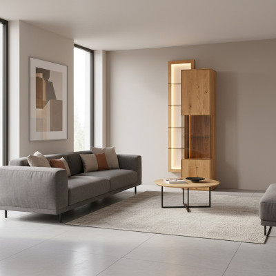 Mueble de comedor de diseñador Aparador de madera marrón Vitrina de sala de estar Nueva