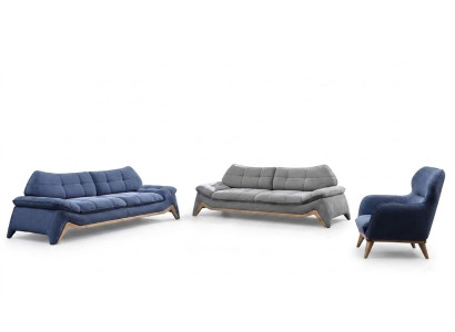 Moderna sala de estar conjunto de sofá 3+3 plazas sillón tapizado conjunto de sofás.