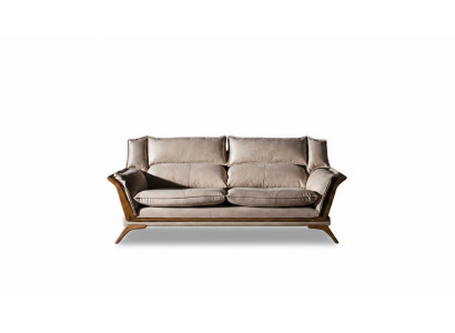 Beiger sofá de lujo de 3 plazas Tapizados en cuero Muebles de diseño para la sala de estar.
