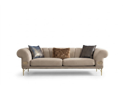 Sofá de lujo de tres plazas en beige para la sala de estar, mueble de asiento de 3 plazas, nuevo.