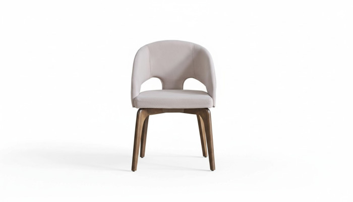 Silla de comedor blanca Sillón elegante Butacas tapizadas Pies de madera modernos