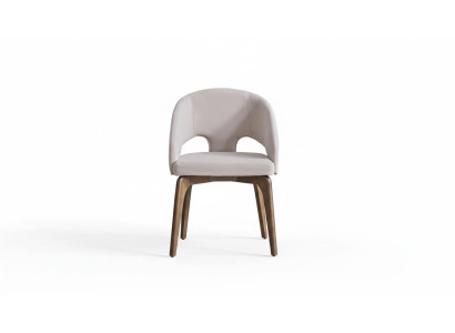 Silla de comedor blanca Sillón elegante Butacas tapizadas Pies de madera modernos