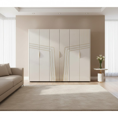 Moderno armario blanco de madera, ropero, muebles de lujo para dormitorio, nuevo.