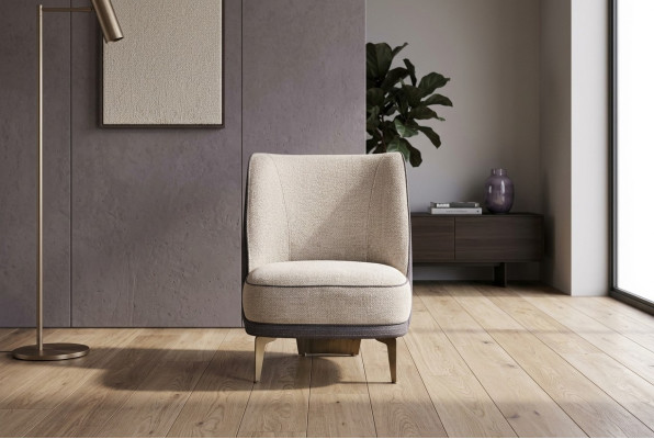 Sillón beige Muebles de sala Sillón tapizado de lujo Diseñador de 1 plaza