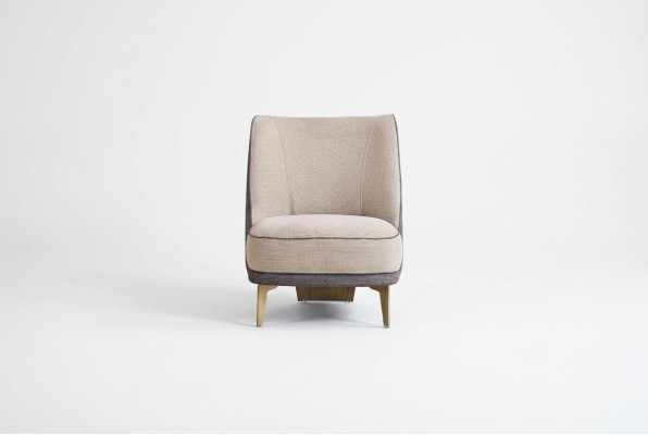 Sillón beige Muebles de sala Sillón tapizado de lujo Diseñador de 1 plaza