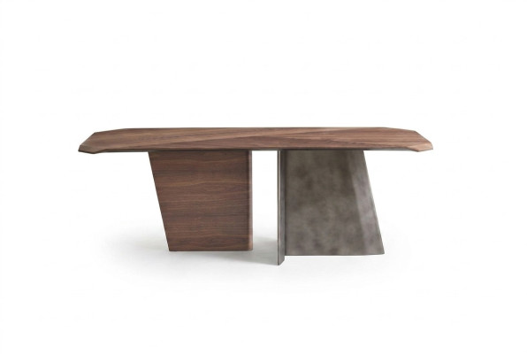 Mesa de comedor de diseñador marrón de lujo, mesa de madera de alta calidad para el comedor.