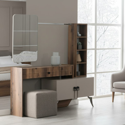 Moderna tocador de madera para dormitorio con espejo muebles de lujo de diseño.