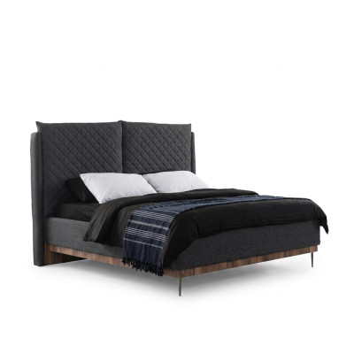 Grises dormitorio cama diseñador muebles de lujo camas tapizadas estructura de madera