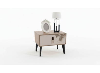 Mesa de noche beige Diseñador Mobiliario de dormitorio de lujo Tablas de noche de madera