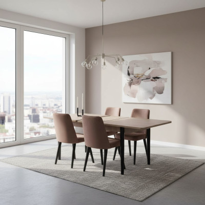 Marrón Mesa de comedor rectangular Muebles de comedor Mesas de madera Muebles de lujo