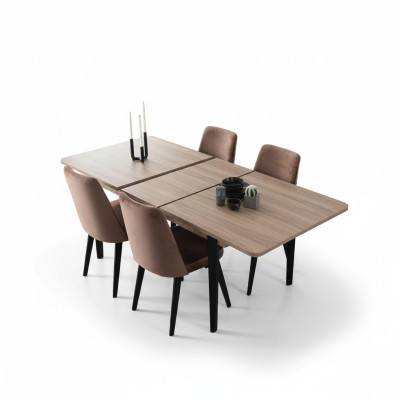 Marrón Mesa de comedor rectangular Muebles de comedor Mesas de madera Muebles de lujo