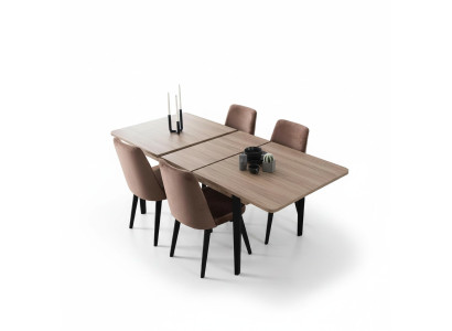 Marrón Mesa de comedor rectangular Muebles de comedor Mesas de madera Muebles de lujo