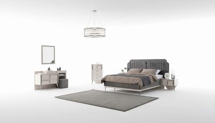 Dormitorio Conjunto completo Cama 2x Mesitas de noche Muebles  de lujo 7 piezas