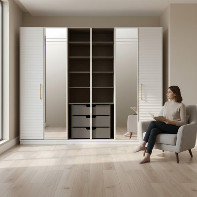 Diseño de armario con espejo para dormitorio muebles de lujo armario