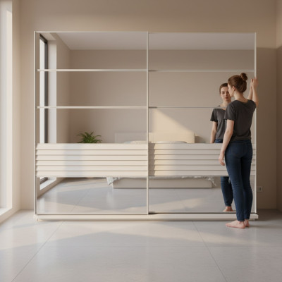 Diseñador armario gris Armario de madera Dormitorio Armarios de lujo