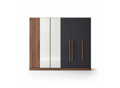 Armario marrón de diseñador de lujo, mueble de madera, armario de decoración.