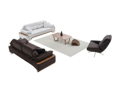 Conjunto de sofás en blanco y negro - 2 sofás de tres plazas Lujosos sillones Sofás elegantes