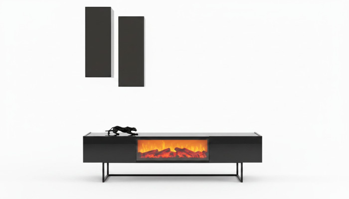 Conjunto moderno de sala de estar Lujoso mueble de TV con 2 armarios de pared, 3 piezas.