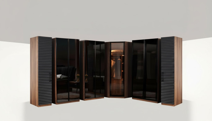 Muebles de dormitorio Armario esquinero moderno Armario de madera de lujo