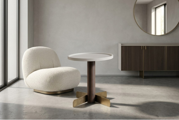 Mesa auxiliar Muebles de salón Diseñador Marrón Elegante mesa de madera