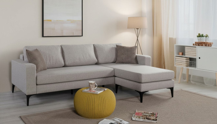Sofá de salón en forma de L, muebles modernos de lujo, sofá de esquina, tapizado nuevo.