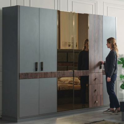 Gris armario grande Dormitorio armarios de madera Muebles de lujo Nuevos