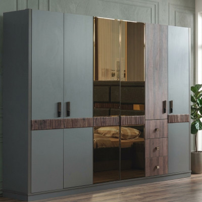 Gris armario grande Dormitorio armarios de madera Muebles de lujo Nuevos