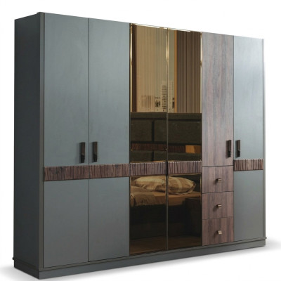 Gris armario grande Dormitorio armarios de madera Muebles de lujo Nuevos