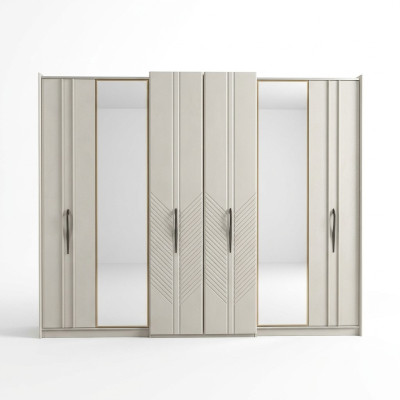 Armario blanco moderno de 4 puertas de madera para dormitorio, nuevo.