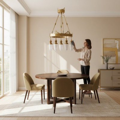 Lámpara colgante candelabro Lámpara de cristal Lámpara de techo Lámparas 60x125