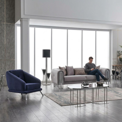 Diseño de muebles de sala de estar Conjunto de sofá 3+1 Juego de muebles Sofá Polster Ensemble