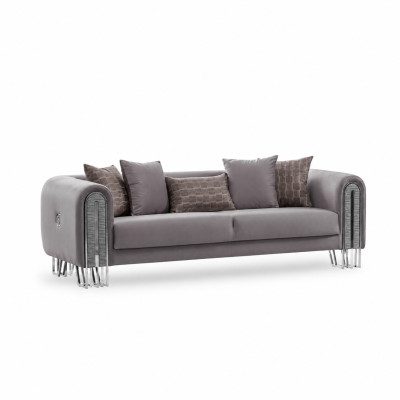 Sofá de lujo de tela para la sala de estar de tres plazas, 240 cm.