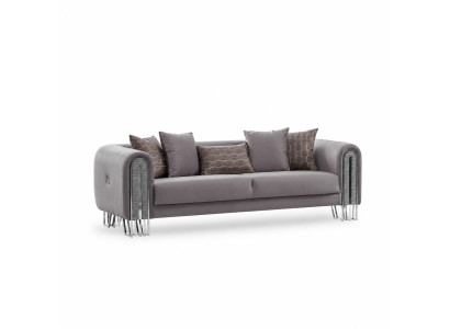 Sofá de lujo de tela para la sala de estar de tres plazas, 240 cm.