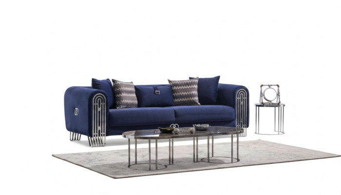 Sofá de salón 3 plazas diseño moderno tapizado textil muebles sofá de lujo.