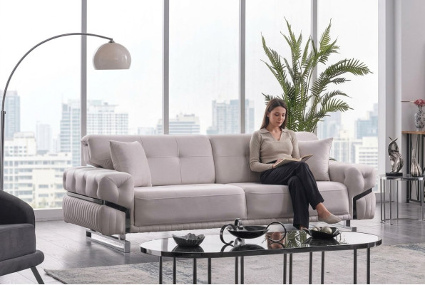 Sofá de tres plazas Muebles de salón Moderno Sofá tapizado Sofá de diseñador Muebles