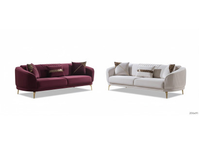 Sofá tapizado de diseñador Set de tres plazas Sofás de salón Muebles modernos