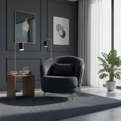 Silla moderna de lujo con patas de acero inoxidable para sala de estar, asiento de madera, muebles tapizados.