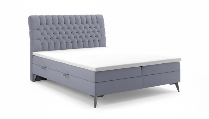 Cama Chesterfield tapizada diseño de lujo cama doble dormitorio cama con somier de muelles.