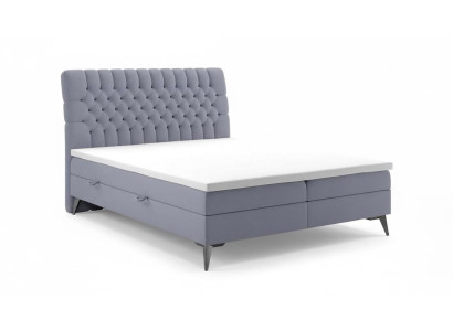 Cama Chesterfield tapizada diseño de lujo cama doble dormitorio cama con somier de muelles.