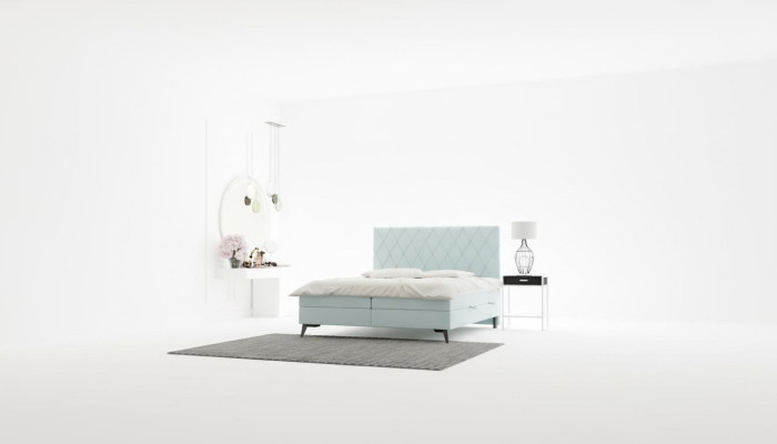 Dormitorio Cama Muebles de lujo Tapicería Tela Diseño moderno Cama boxspring