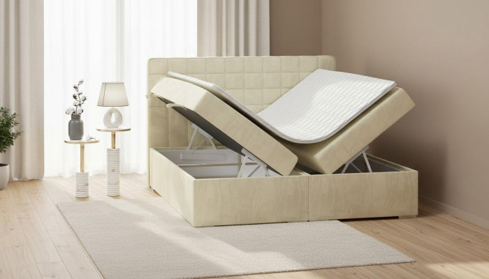 Cama doble Diseño moderno Cama de lujo Dormitorio Cama tapizada Muebles Cama boxspring