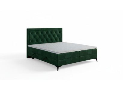 Cama tapizada de lujo con somier con caja cama doble, cama tapizada de tela diseño muebles.
