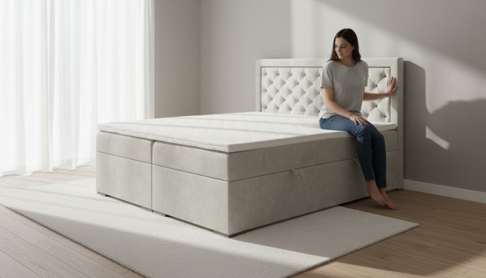 Dormitorio Cama Muebles de lujo Estilo Moderno Diseño de cama doble Boxspring